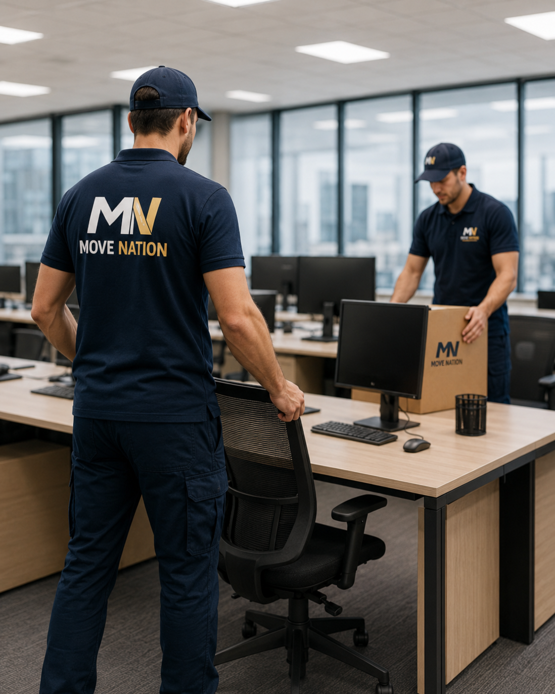 Büroumzug mit dem Move-Nation-Team (KI-generiert)
